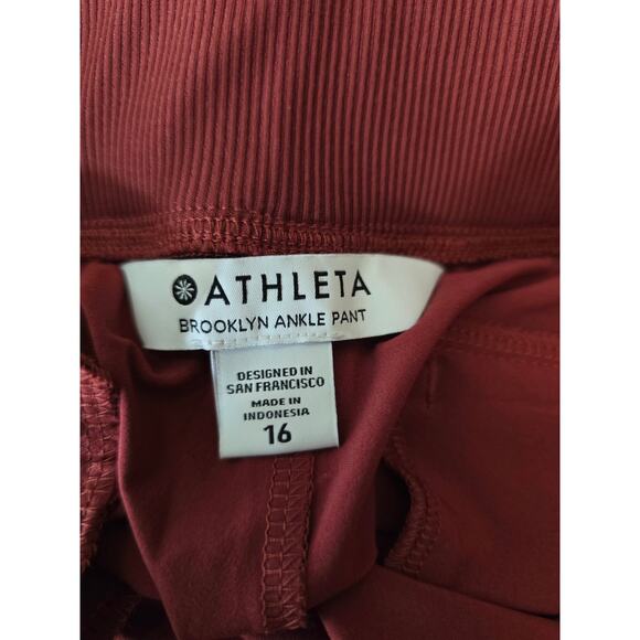 Athleta Brooklyn Ankle Pant Rust Color 2 Front/Back Pockets Athletic Women's 16 - Picture 4 of 5